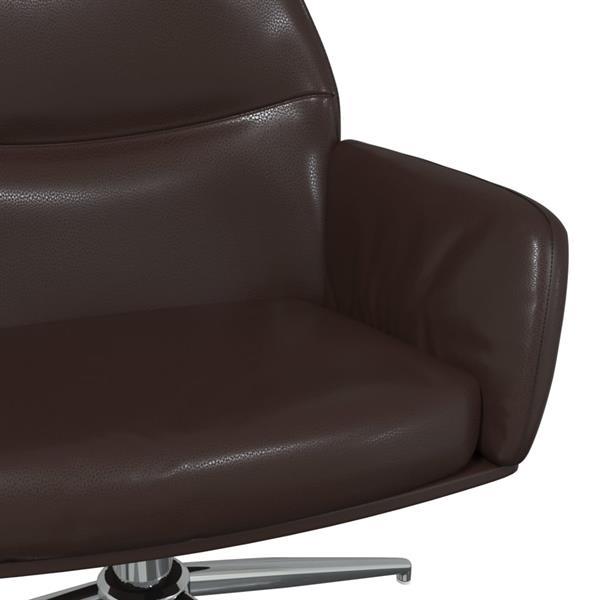 Grote foto vidaxl chaise de relaxation avec tabouret marron brillant si huis en inrichting stoelen