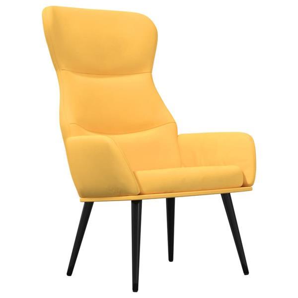 Grote foto vidaxl chaise de relaxation avec tabouret jaune moutarde tis huis en inrichting stoelen