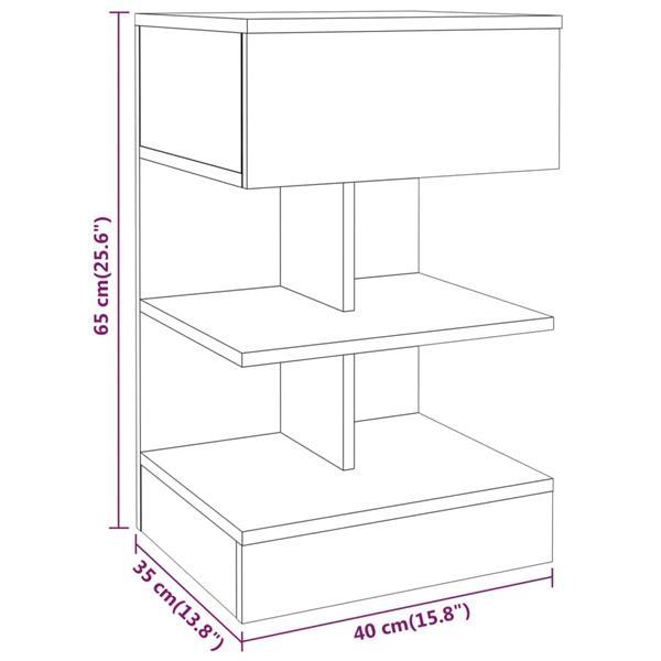 Grote foto vidaxl table de chevet ch ne marron 40x35x65 cm bois d ing n huis en inrichting complete slaapkamers