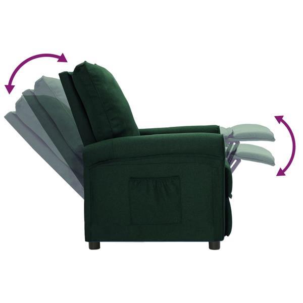Grote foto vidaxl fauteuil inclinable vert fonc tissu huis en inrichting stoelen