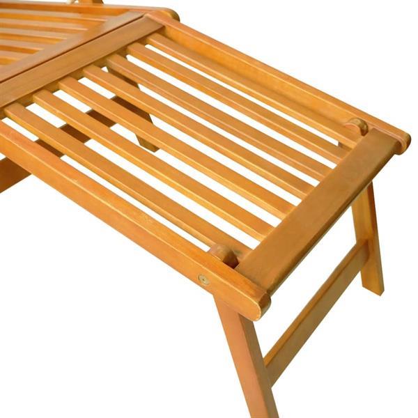 Grote foto vidaxl chaise longue d ext rieur repose pieds et table acaci tuin en terras tuinmeubelen
