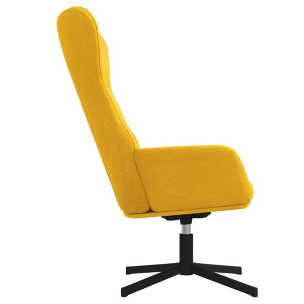 Grote foto vidaxl chaise de relaxation avec tabouret jaune moutarde vel huis en inrichting stoelen