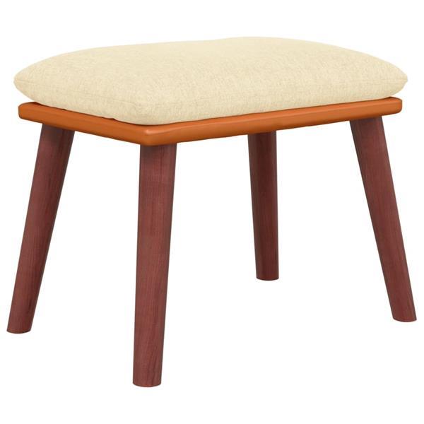 Grote foto vidaxl chaise de relaxation avec tabouret cr me tissu huis en inrichting stoelen