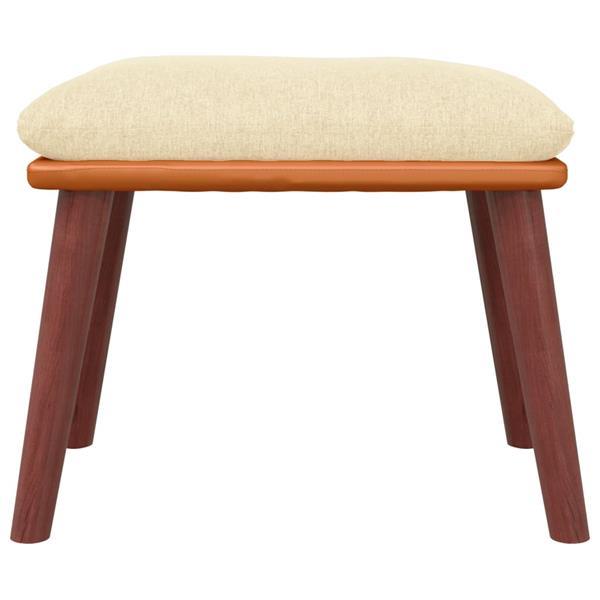 Grote foto vidaxl chaise de relaxation avec tabouret cr me tissu huis en inrichting stoelen