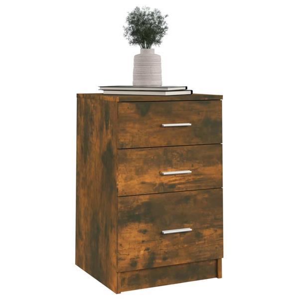 Grote foto vidaxl table de chevet ch ne fum 40x40x63 cm bois d ing nie huis en inrichting complete slaapkamers