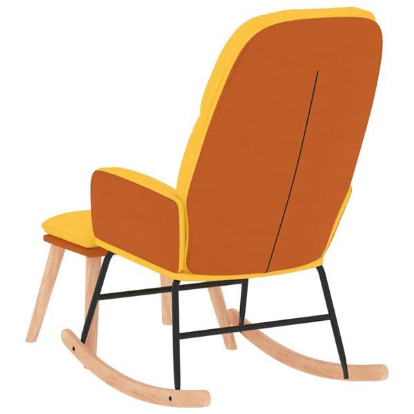 Grote foto vidaxl chaise bascule avec repose pied jaune moutarde tiss huis en inrichting stoelen