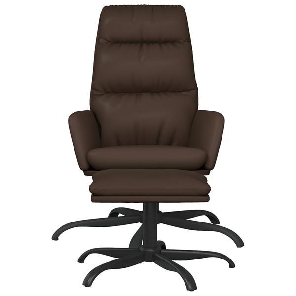 Grote foto vidaxl chaise de relaxation avec tabouret marron similicuir huis en inrichting stoelen