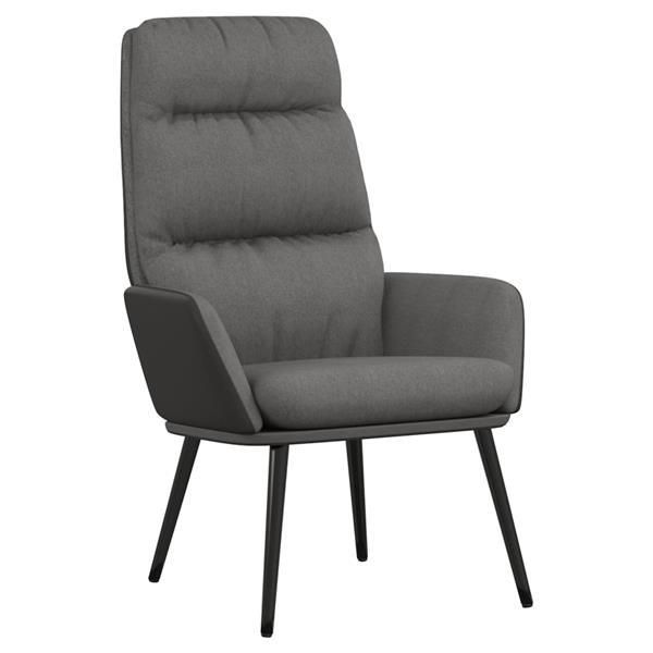 Grote foto vidaxl chaise de relaxation avec tabouret gris clair tissu s huis en inrichting stoelen