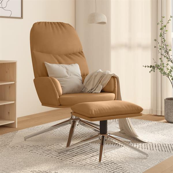 Grote foto vidaxl chaise de relaxation avec tabouret taupe similicuir d huis en inrichting stoelen
