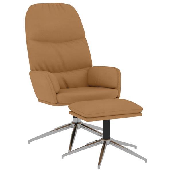 Grote foto vidaxl chaise de relaxation avec tabouret taupe similicuir d huis en inrichting stoelen