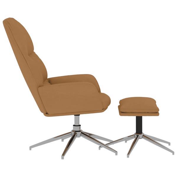 Grote foto vidaxl chaise de relaxation avec tabouret taupe similicuir d huis en inrichting stoelen