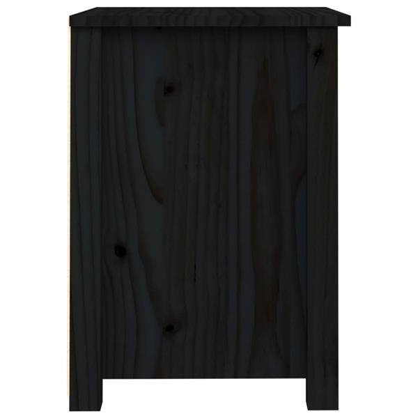 Grote foto vidaxl table de chevet noir 40x35x49 cm bois de pin massif huis en inrichting complete slaapkamers