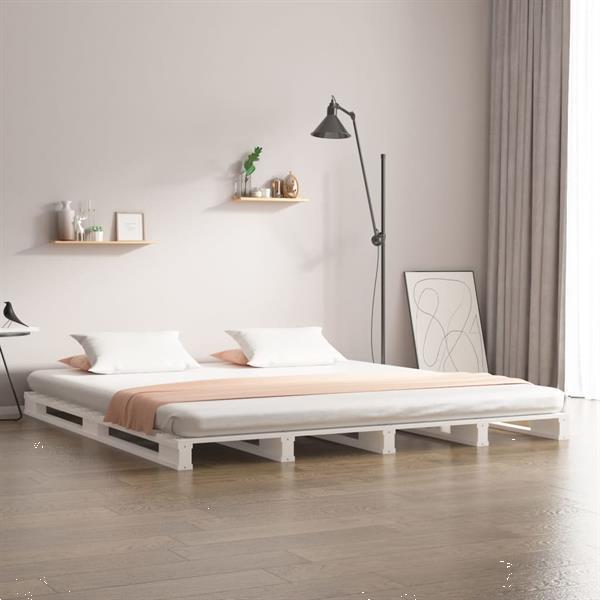 Grote foto vidaxl cadre de lit blanc 120x190 cm bois de pin massif peti huis en inrichting bedden