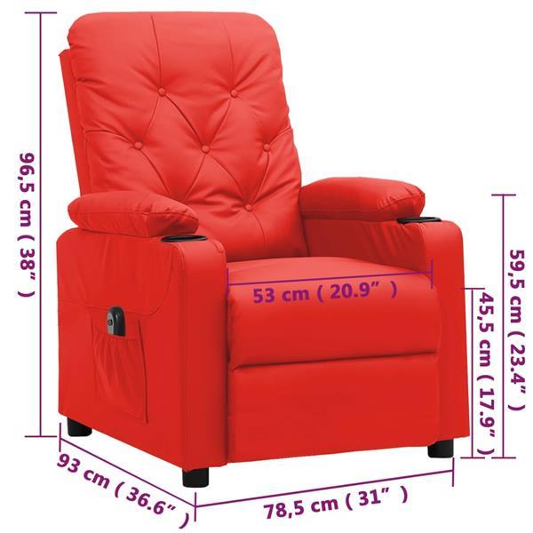 Grote foto vidaxl fauteuil inclinable lectrique rouge similicuir huis en inrichting stoelen