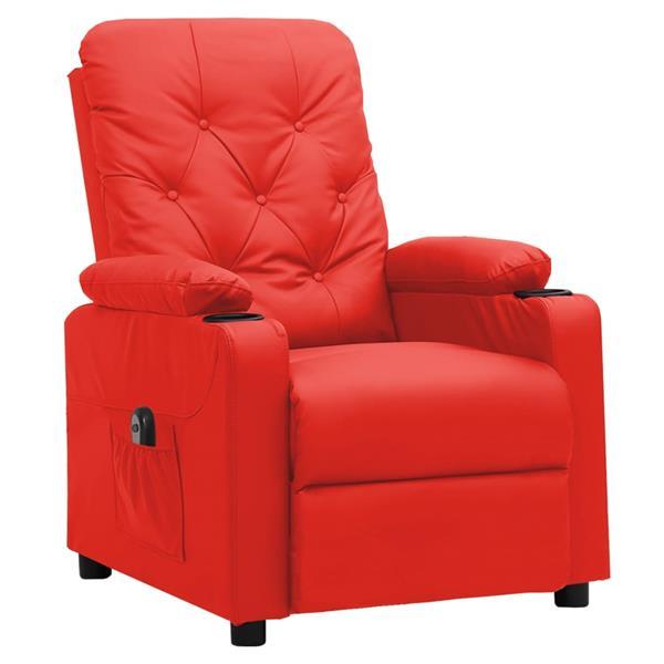 Grote foto vidaxl fauteuil inclinable lectrique rouge similicuir huis en inrichting stoelen