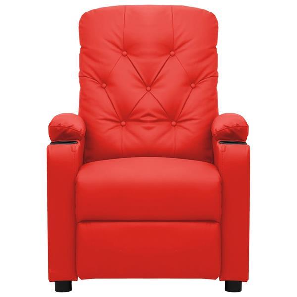 Grote foto vidaxl fauteuil inclinable lectrique rouge similicuir huis en inrichting stoelen