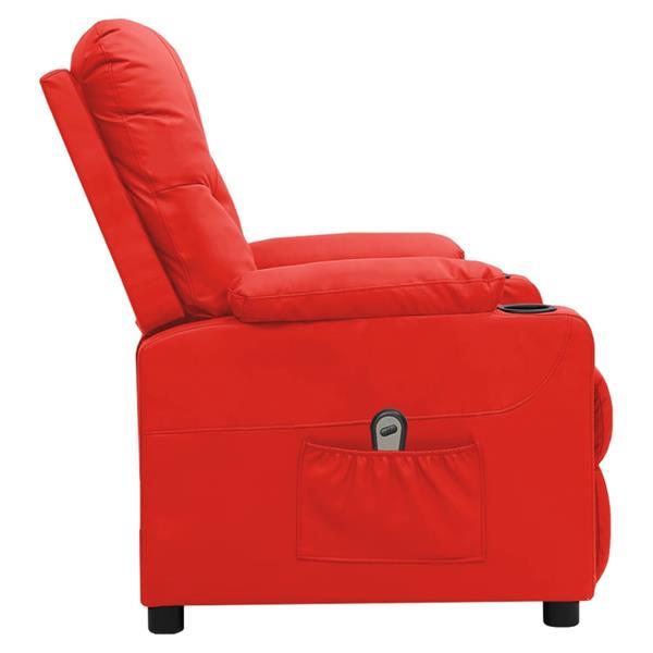 Grote foto vidaxl fauteuil inclinable lectrique rouge similicuir huis en inrichting stoelen