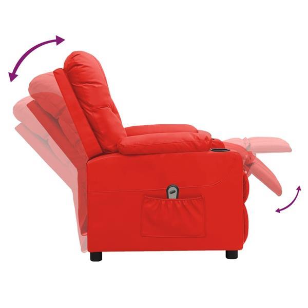 Grote foto vidaxl fauteuil inclinable lectrique rouge similicuir huis en inrichting stoelen