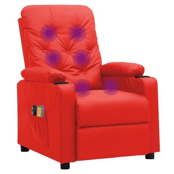 Grote foto vidaxl fauteuil inclinable lectrique rouge similicuir huis en inrichting stoelen