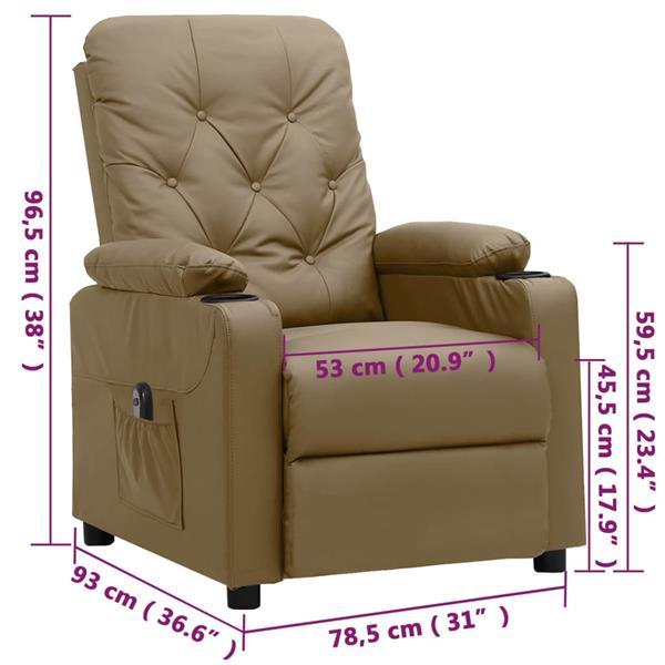Grote foto vidaxl fauteuil inclinable lectrique cappuccino similicuir huis en inrichting stoelen