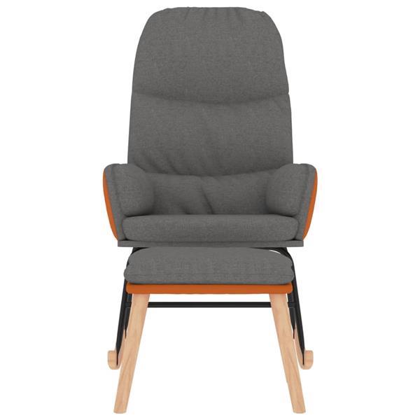 Grote foto vidaxl chaise bascule avec repose pied gris clair tissu huis en inrichting stoelen