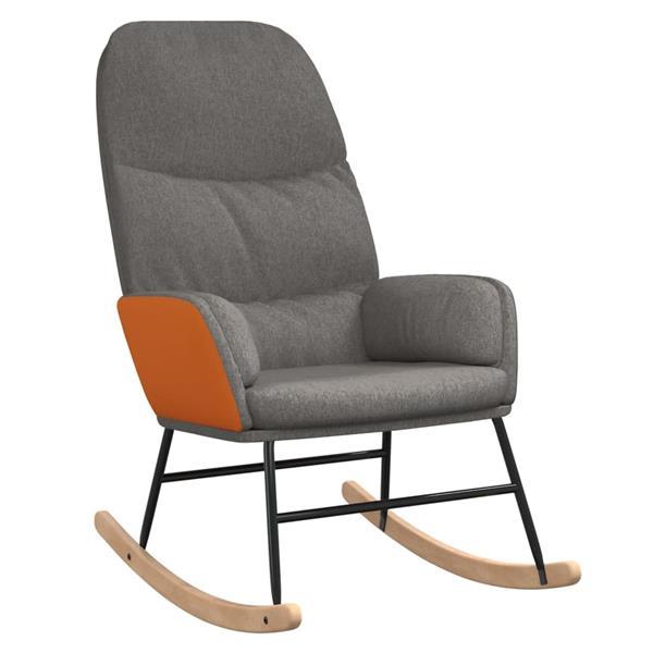 Grote foto vidaxl chaise bascule avec repose pied gris clair tissu huis en inrichting stoelen