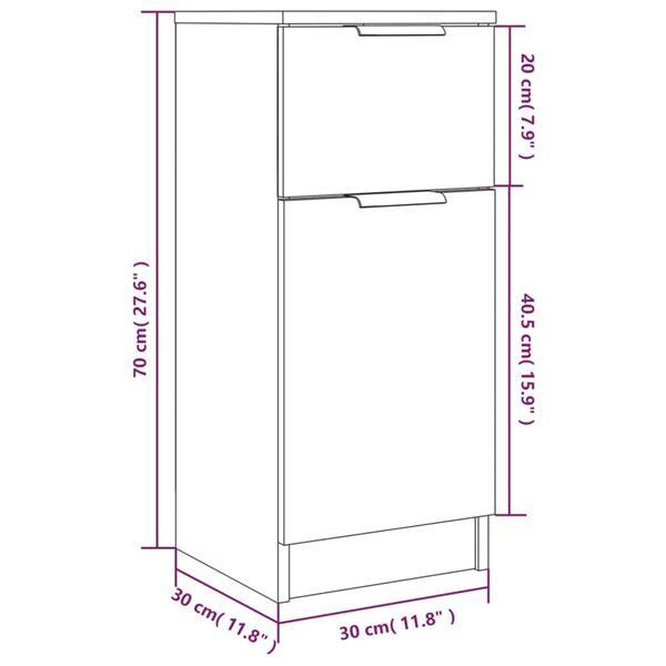 Grote foto vidaxl buffet blanc brillant 30x30x70 cm bois d ing nierie huis en inrichting overige