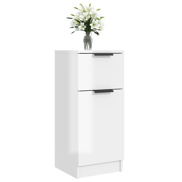 Grote foto vidaxl buffet blanc brillant 30x30x70 cm bois d ing nierie huis en inrichting overige