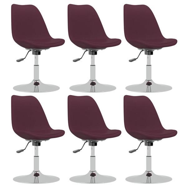 Grote foto vidaxl chaises pivotantes de salle manger 6 pcs violet tis huis en inrichting stoelen