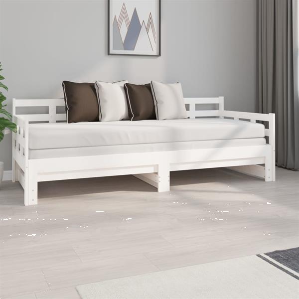 Grote foto vidaxl lit coulissant blanc bois de pin solide 2x 80x200 cm huis en inrichting bedden
