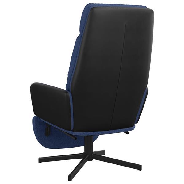 Grote foto vidaxl chaise de relaxation avec repose pied bleu tissu huis en inrichting stoelen