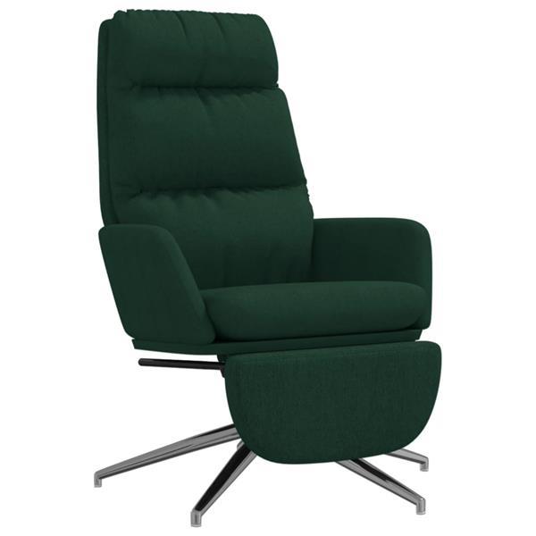 Grote foto vidaxl chaise de relaxation avec repose pied vert fonc tiss huis en inrichting stoelen