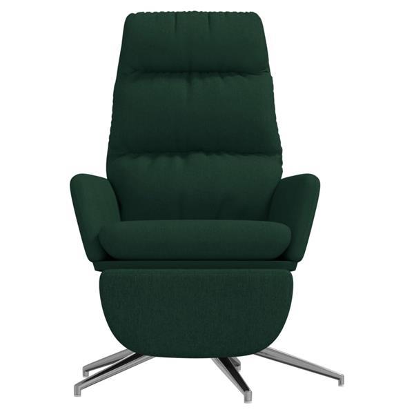 Grote foto vidaxl chaise de relaxation avec repose pied vert fonc tiss huis en inrichting stoelen