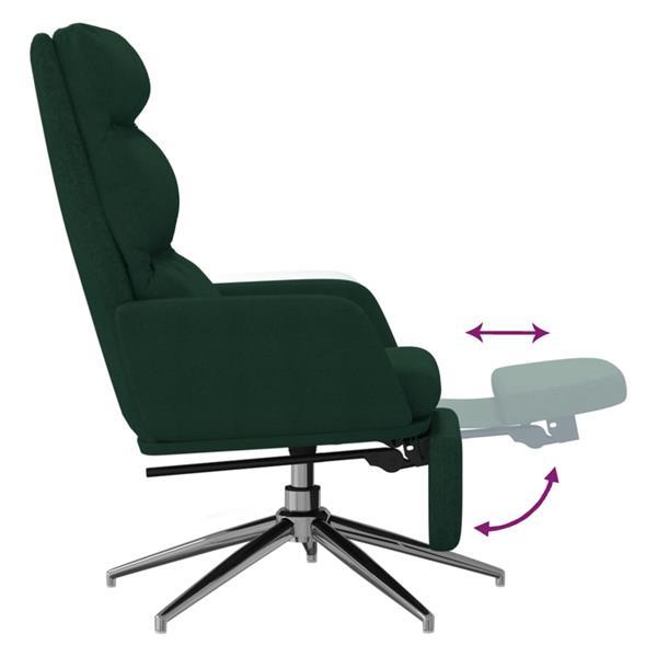 Grote foto vidaxl chaise de relaxation avec repose pied vert fonc tiss huis en inrichting stoelen