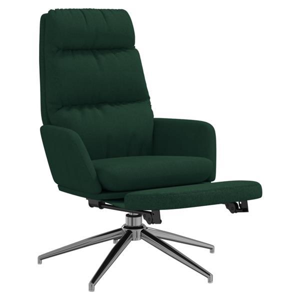 Grote foto vidaxl chaise de relaxation avec repose pied vert fonc tiss huis en inrichting stoelen