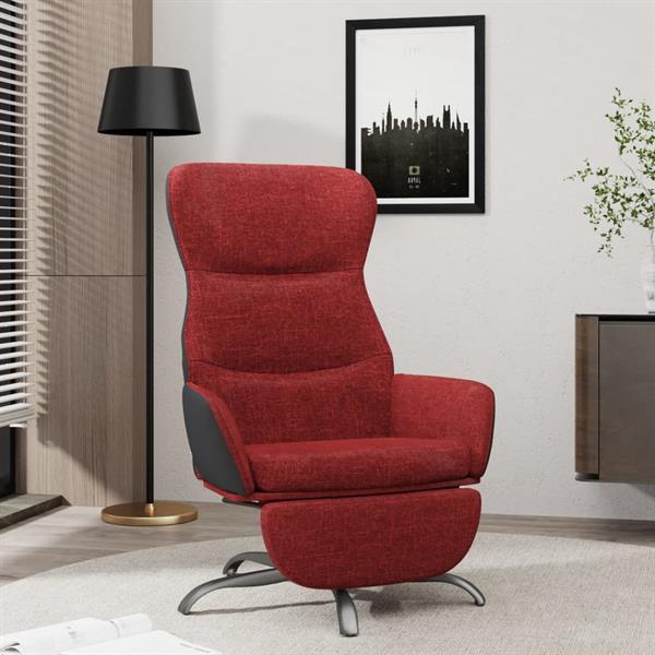 Grote foto vidaxl chaise de relaxation avec repose pied rouge bordeaux huis en inrichting stoelen
