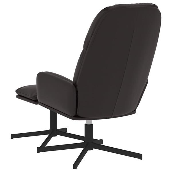 Grote foto vidaxl chaise de relaxation avec tabouret noir similicuir huis en inrichting stoelen