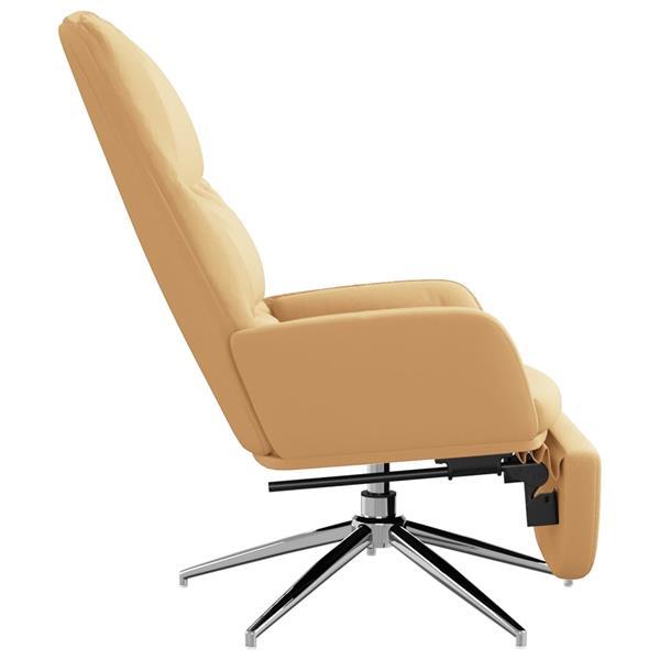 Grote foto vidaxl chaise de relaxation et repose pied blanc cr me simil huis en inrichting stoelen