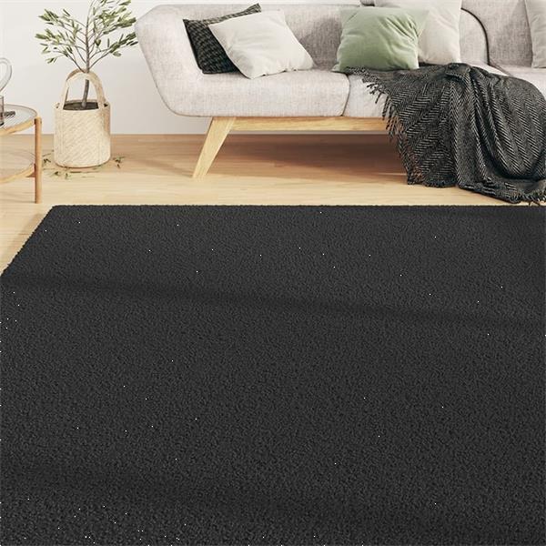 Grote foto vidaxl tapis shaggy poils longs noir 200x290 cm huis en inrichting vloerbedekking en kleden