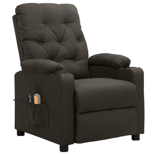 Grote foto vidaxl fauteuil de massage inclinable lectrique taupe tissu huis en inrichting stoelen