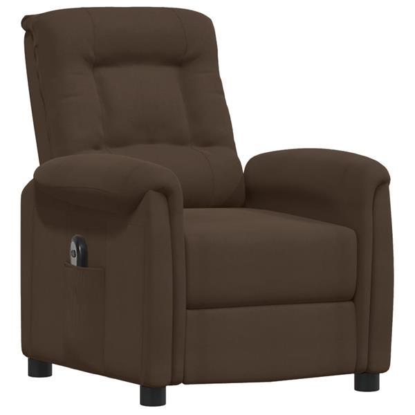 Grote foto vidaxl fauteuil inclinable lectrique marron tissu microfibr huis en inrichting stoelen