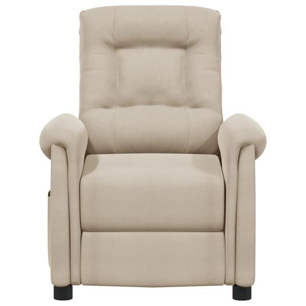 Grote foto vidaxl fauteuil inclinable lectrique cr me tissu microfibre huis en inrichting stoelen
