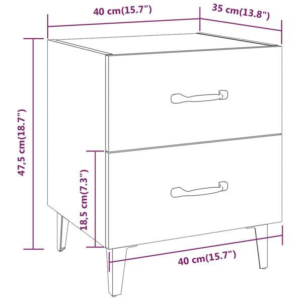 Grote foto vidaxl table de chevet ch ne sonoma 40x35x47 5 cm huis en inrichting complete slaapkamers