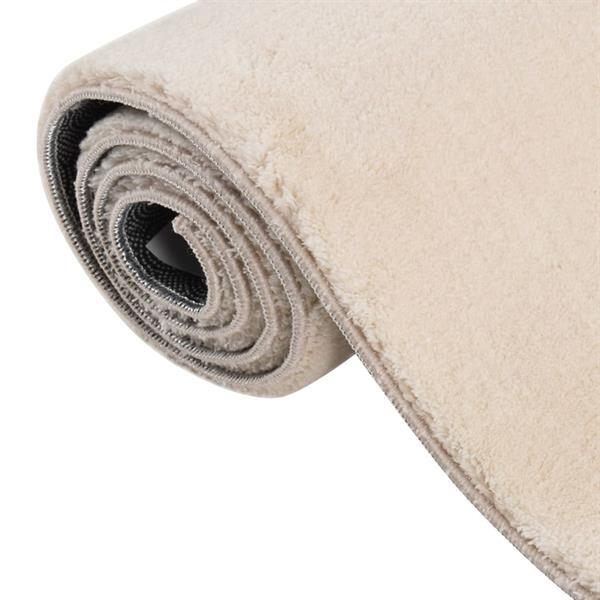 Grote foto vidaxl tapis shaggy doux lavable 80x150 cm antid rapant beig huis en inrichting vloerbedekking en kleden