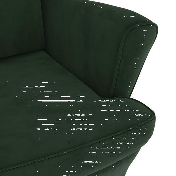 Grote foto vidaxl fauteuil oreilles avec tabouret vert fonc velours huis en inrichting stoelen