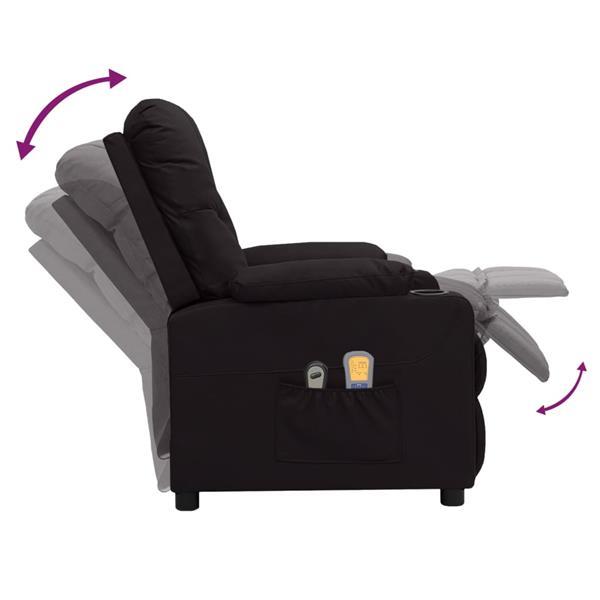 Grote foto vidaxl fauteuil inclinable lectrique de massage noir simili huis en inrichting stoelen