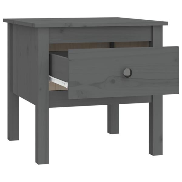 Grote foto vidaxl table d appoint gris 50x50x49 cm bois massif de pin huis en inrichting eettafels