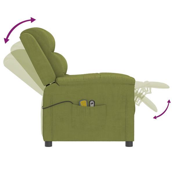 Grote foto vidaxl fauteuil lectrique de massage vert clair velours huis en inrichting stoelen