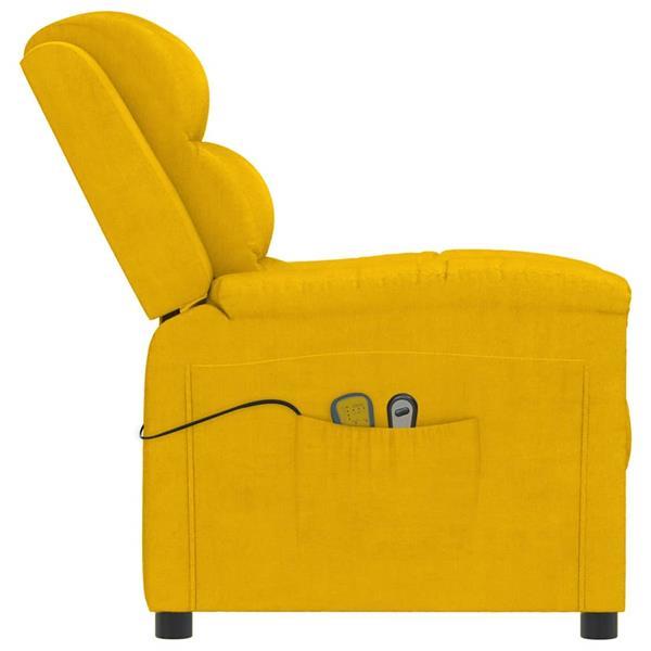 Grote foto vidaxl fauteuil lectrique de massage jaune velours huis en inrichting stoelen