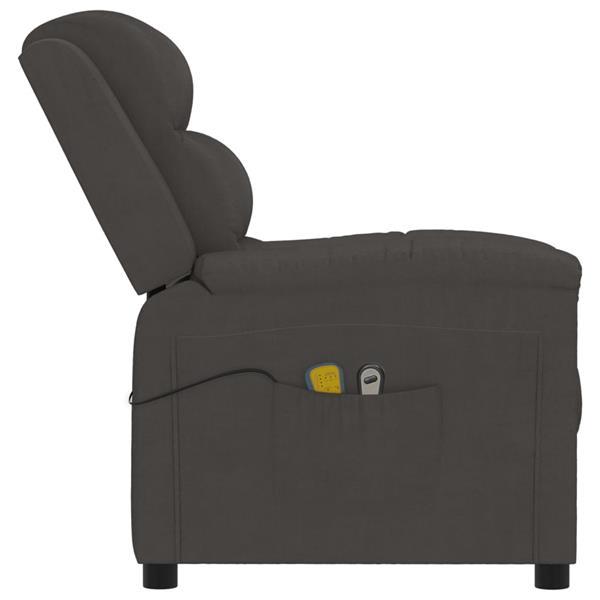 Grote foto vidaxl fauteuil lectrique de massage gris fonc velours huis en inrichting stoelen